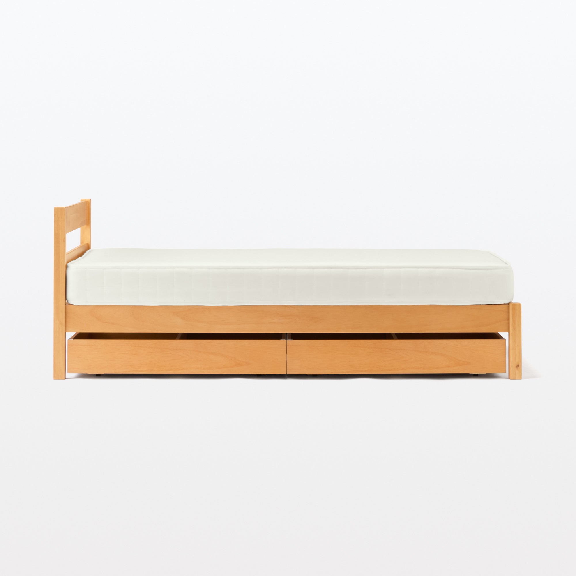 [HD] Rubberwood Wooden Bed - Single