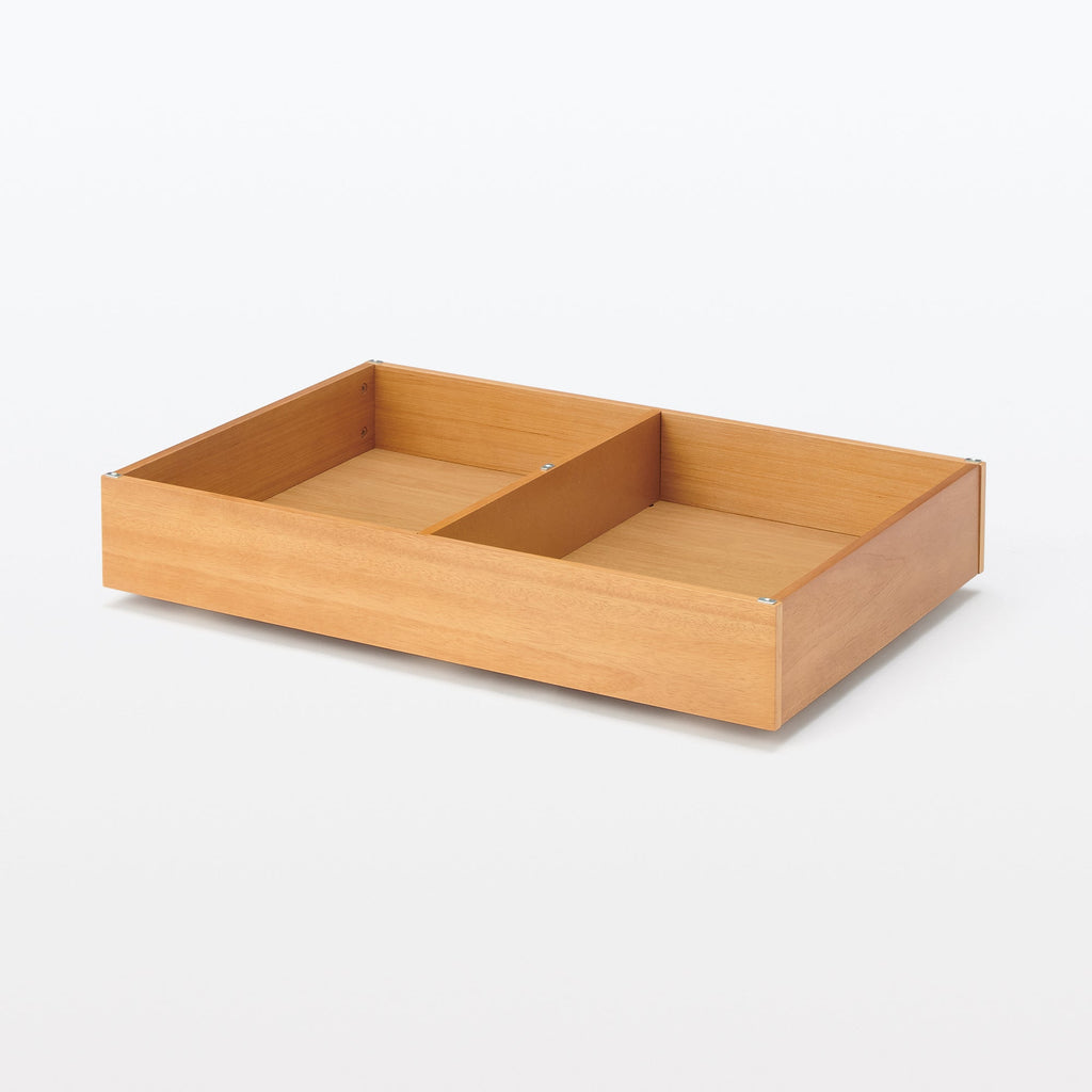 [HD] Rubberwood Wooden Bed Storage Box with Divider