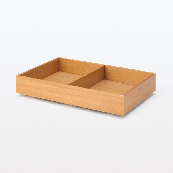 [HD] Rubberwood Wooden Bed Storage Box with Divider