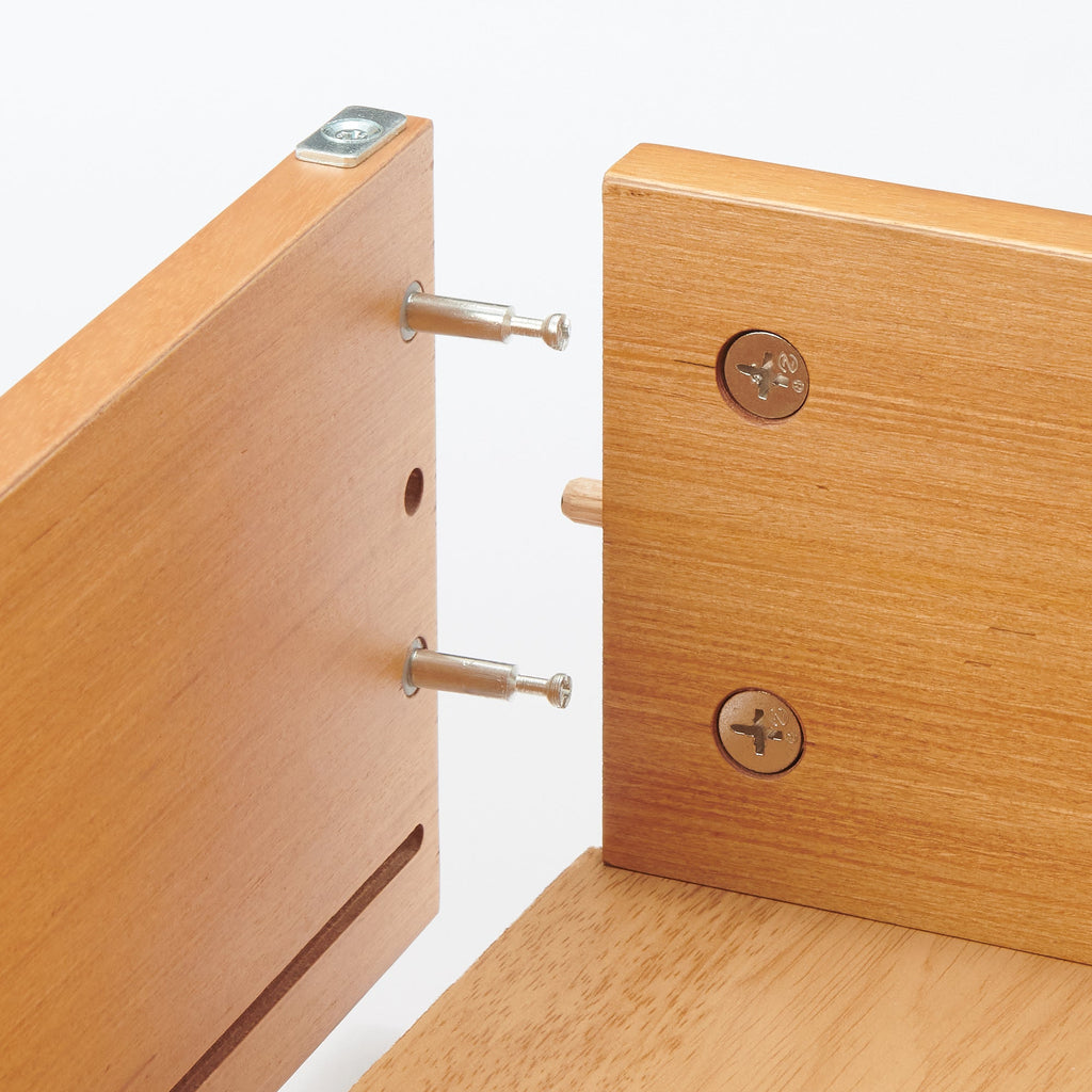 [HD] Rubberwood Wooden Bed Storage Box with Divider