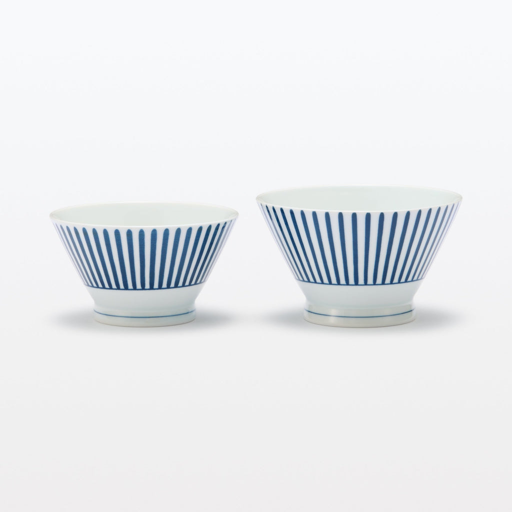 Hasami Ware Rice Bowl - Stripes Pattern