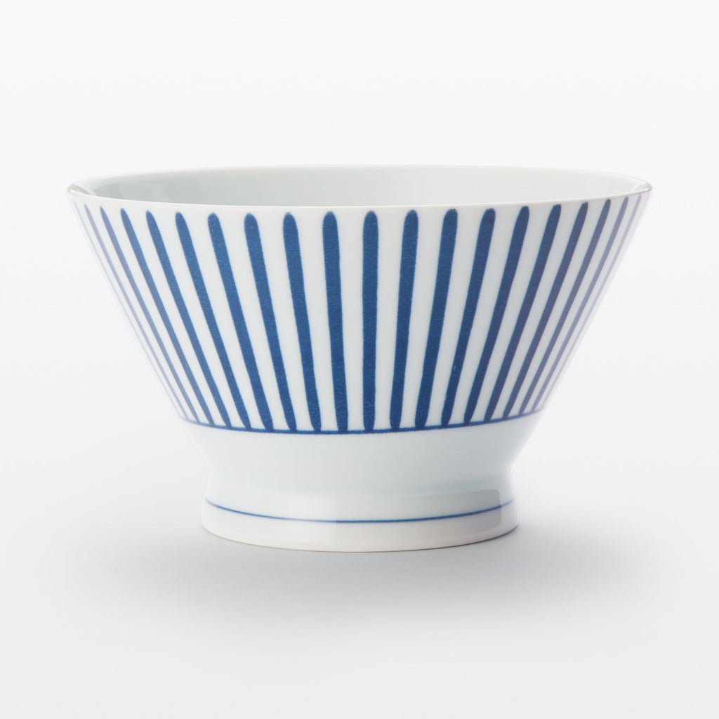 Hasami Ware Rice Bowl - Stripes Pattern