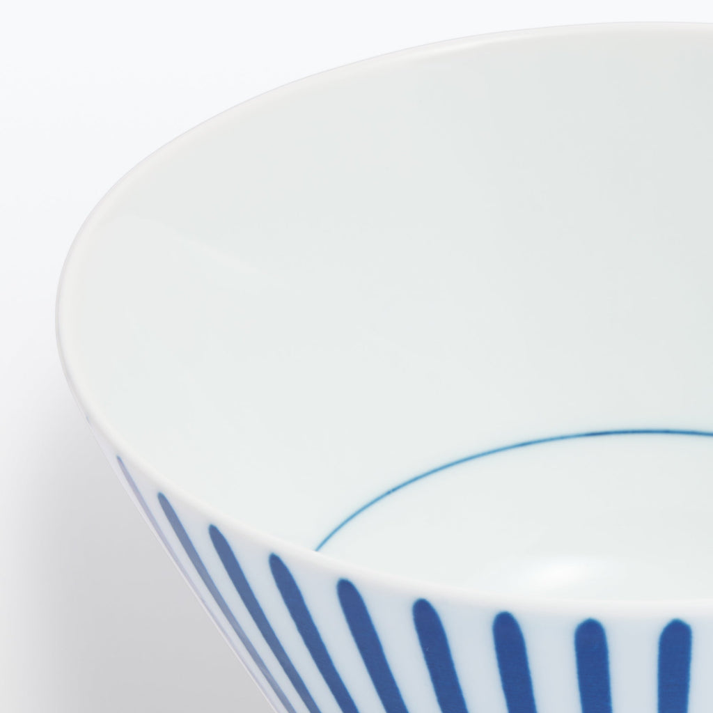 Hasami Ware Rice Bowl - Stripes Pattern