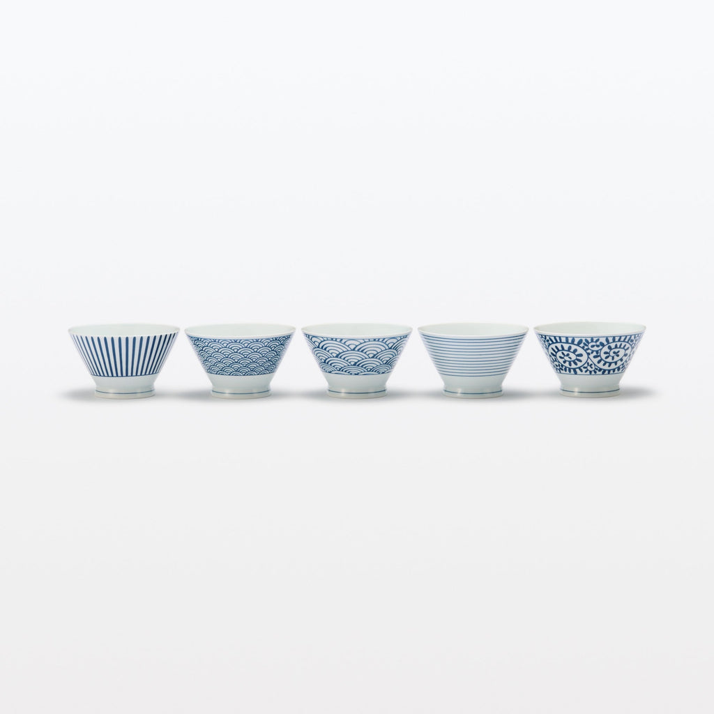 Hasami Ware Rice Bowl - Stripes Pattern