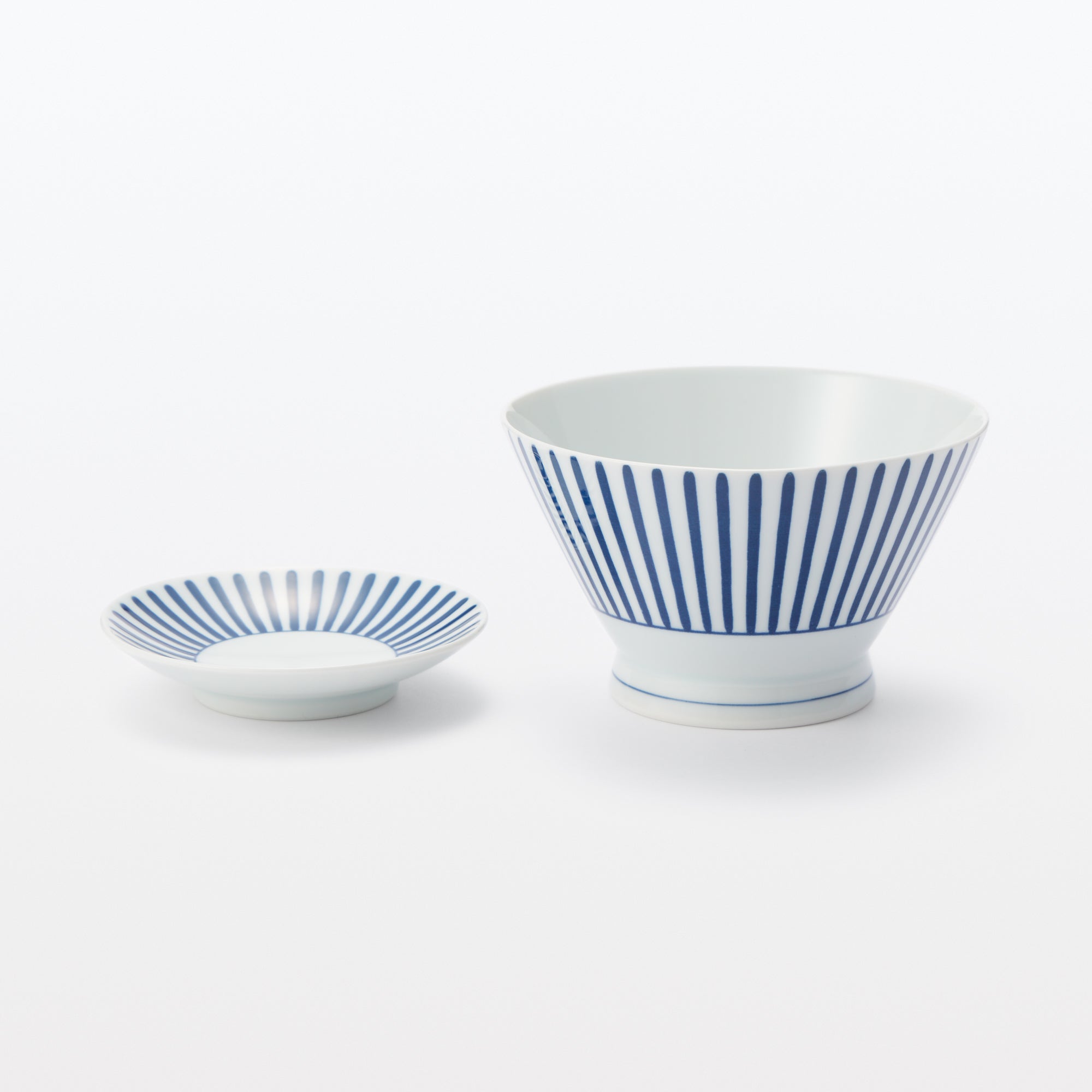 Hasami Ware Rice Bowl - Stripes Pattern
