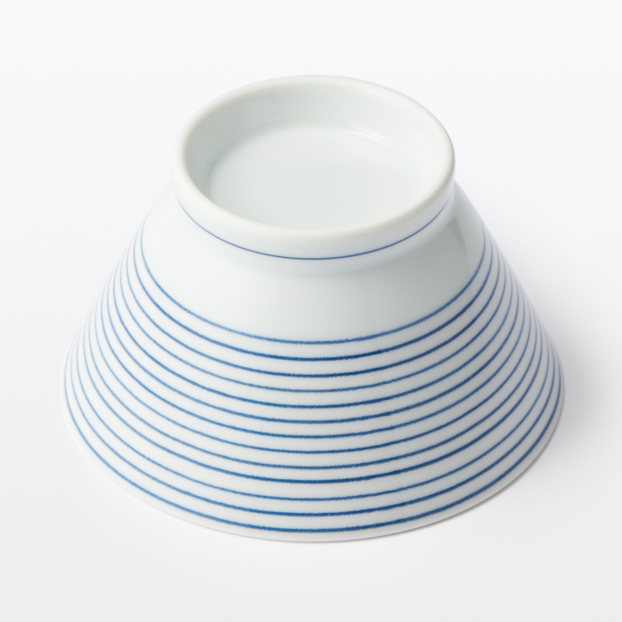 Hasami Ware Rice Bowl - Horizontal Stripes Pattern