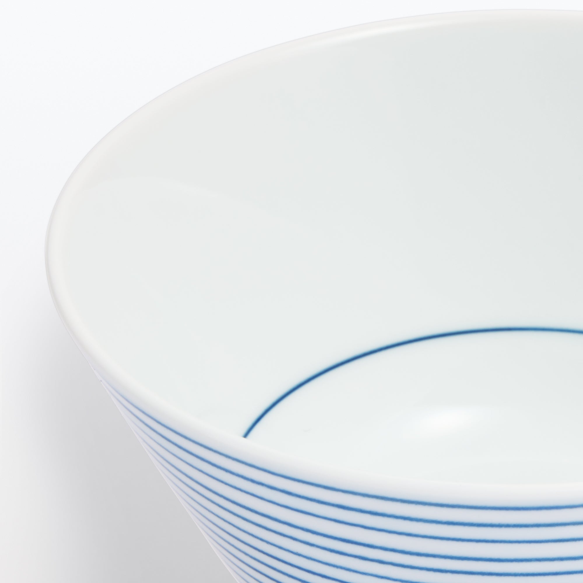 Hasami Ware Rice Bowl - Horizontal Stripes Pattern