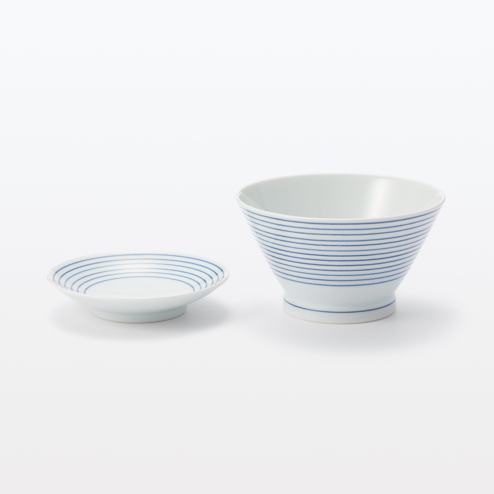 Hasami Ware Rice Bowl - Horizontal Stripes Pattern