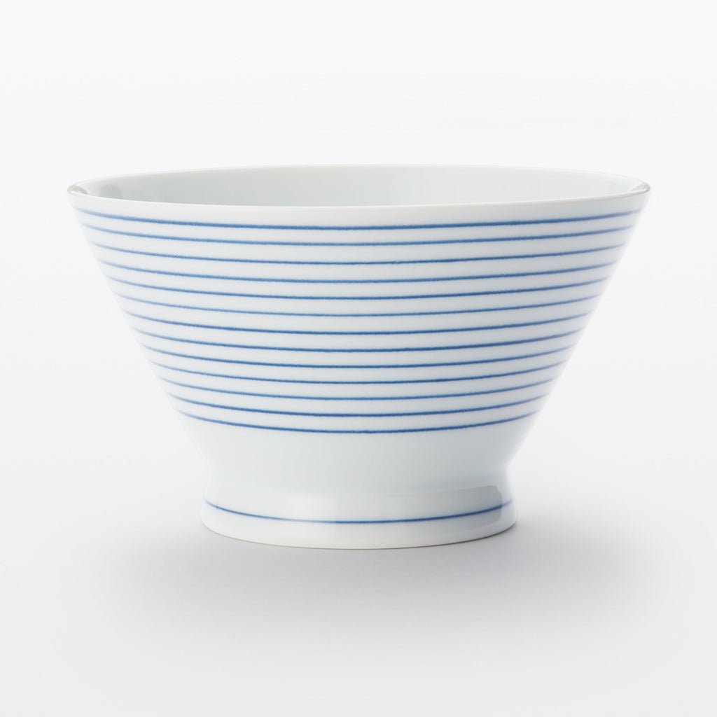 Hasami Ware Rice Bowl - Horizontal Stripes Pattern