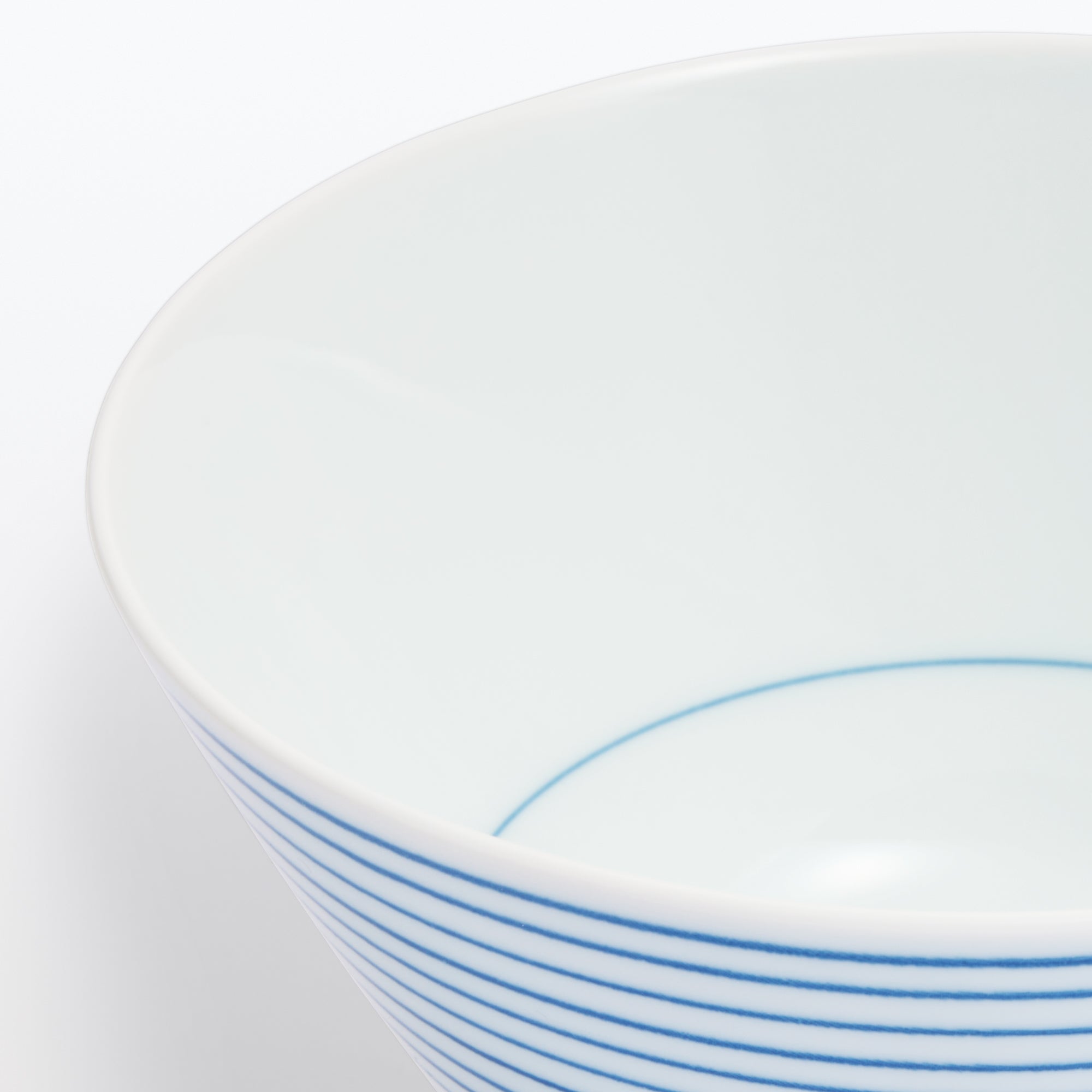 Hasami Ware Rice Bowl - Horizontal Stripes Pattern