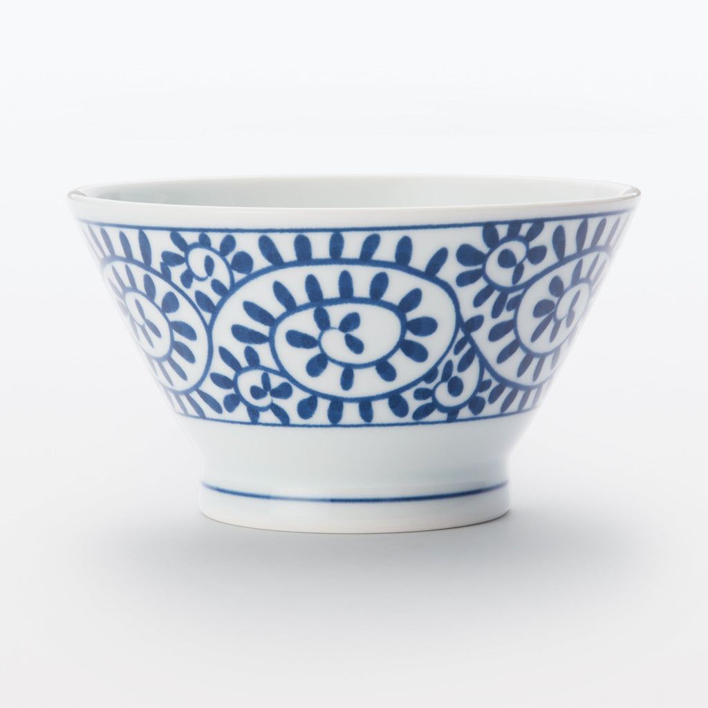 Hasami Ware Rice Bowl - Arabesque Pattern
