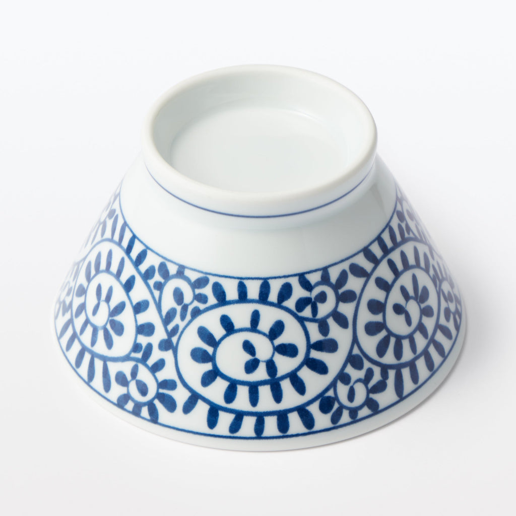 Hasami Ware Rice Bowl - Arabesque Pattern