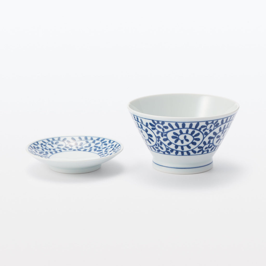 Hasami Ware Rice Bowl - Arabesque Pattern