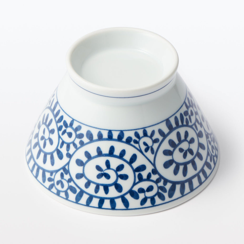 Hasami Ware Rice Bowl - Arabesque Pattern