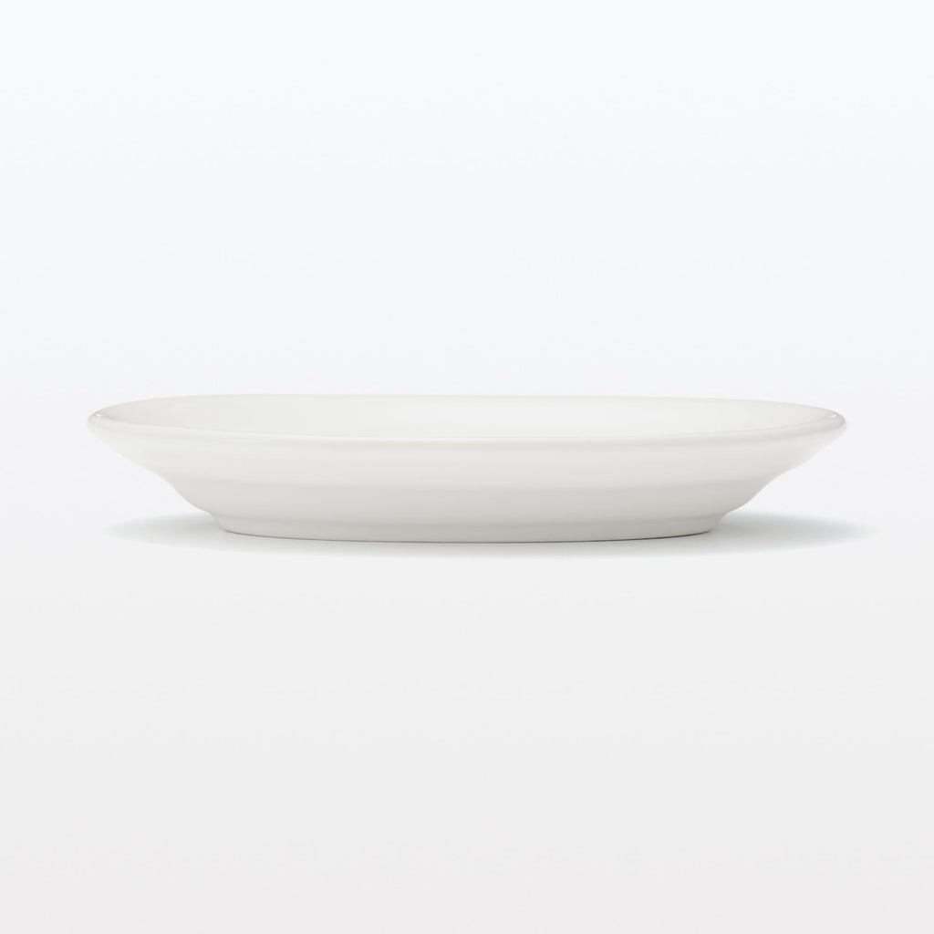 Porcelain Rimmed Oval Plate Small - White