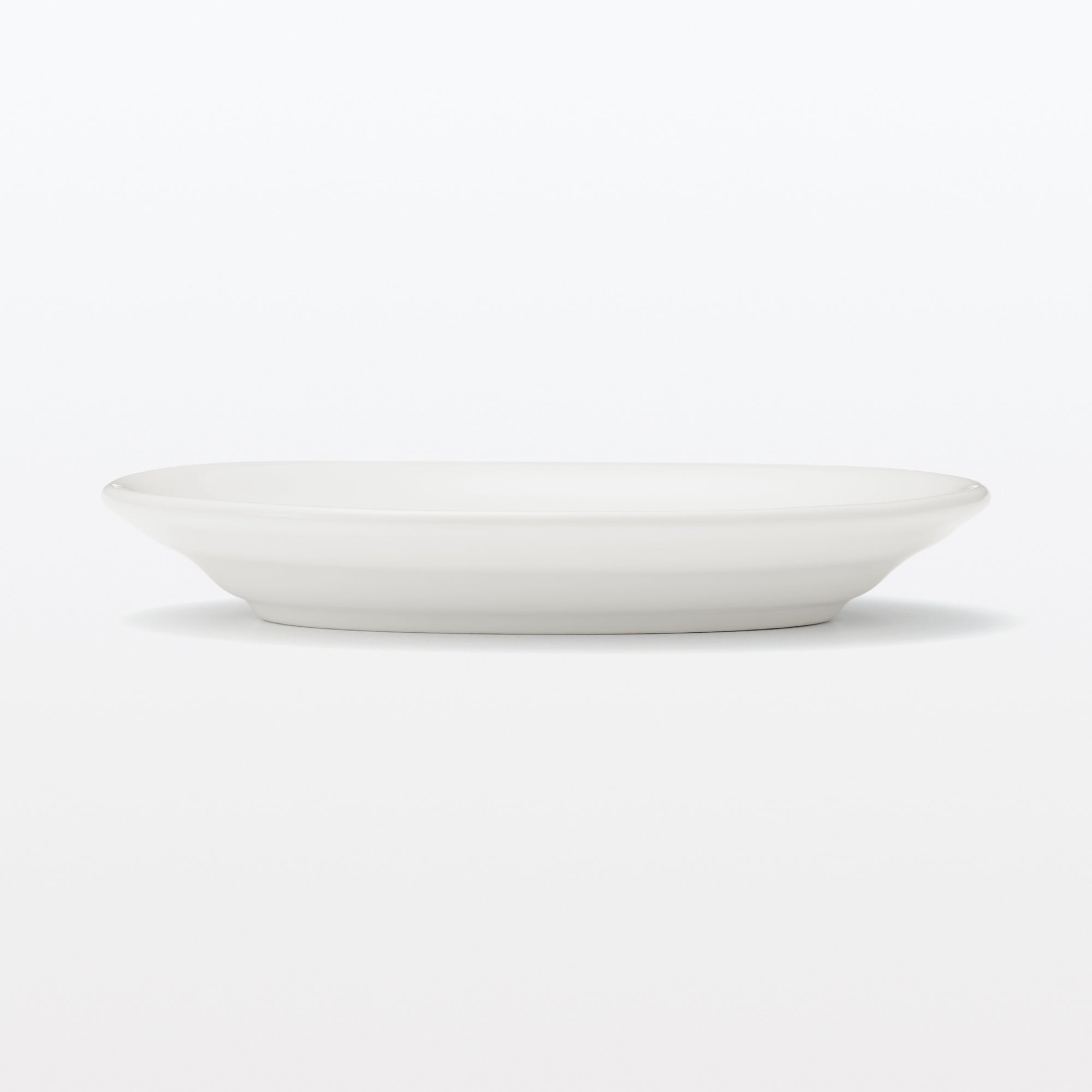 Porcelain Rimmed Oval Plate Small - White