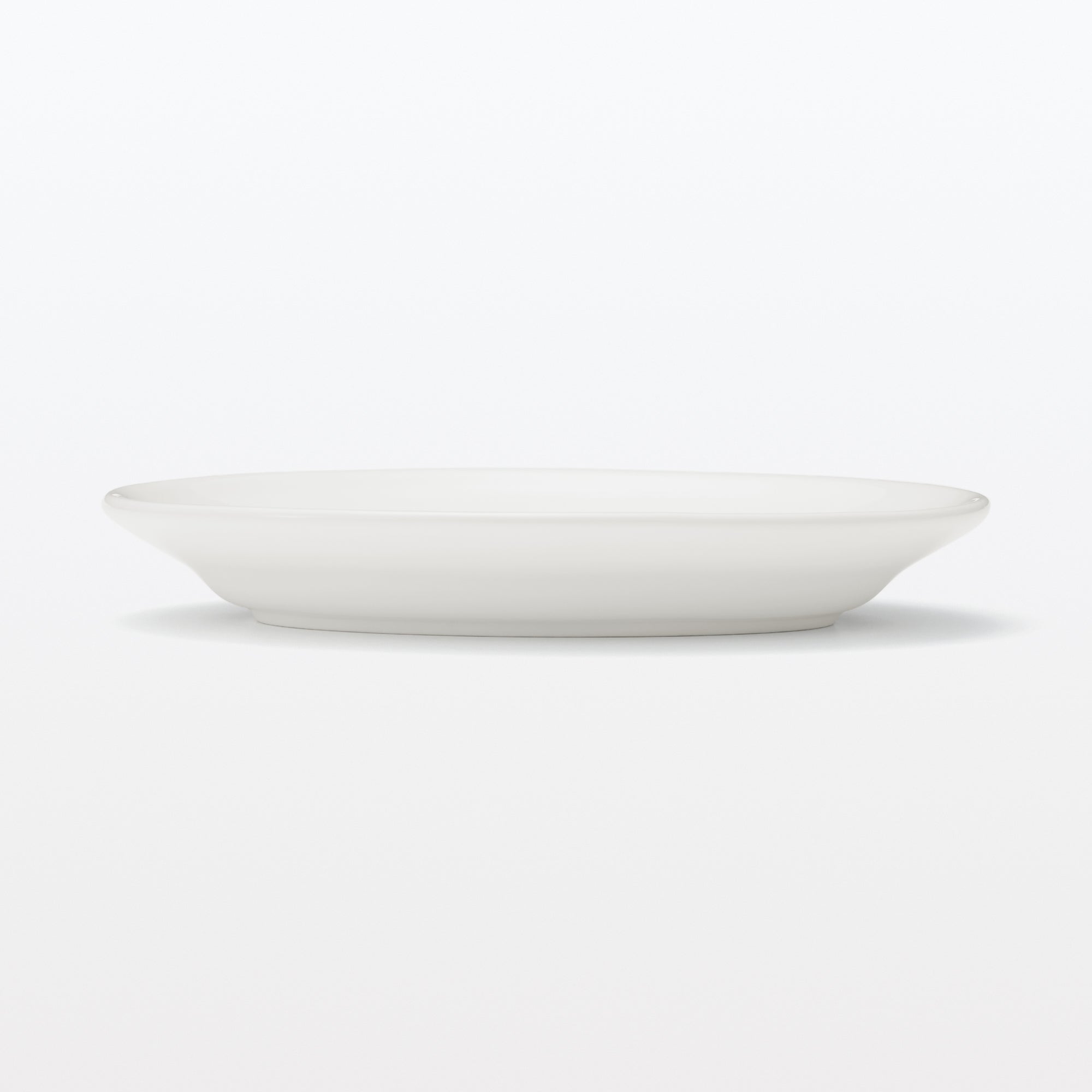 Porcelain Rimmed Oval Plate Medium - White