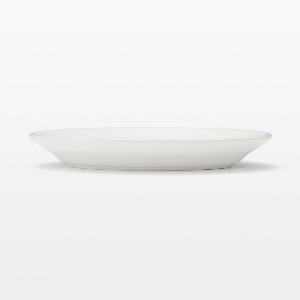 Porcelain Rimmed Oval Plate Large - White