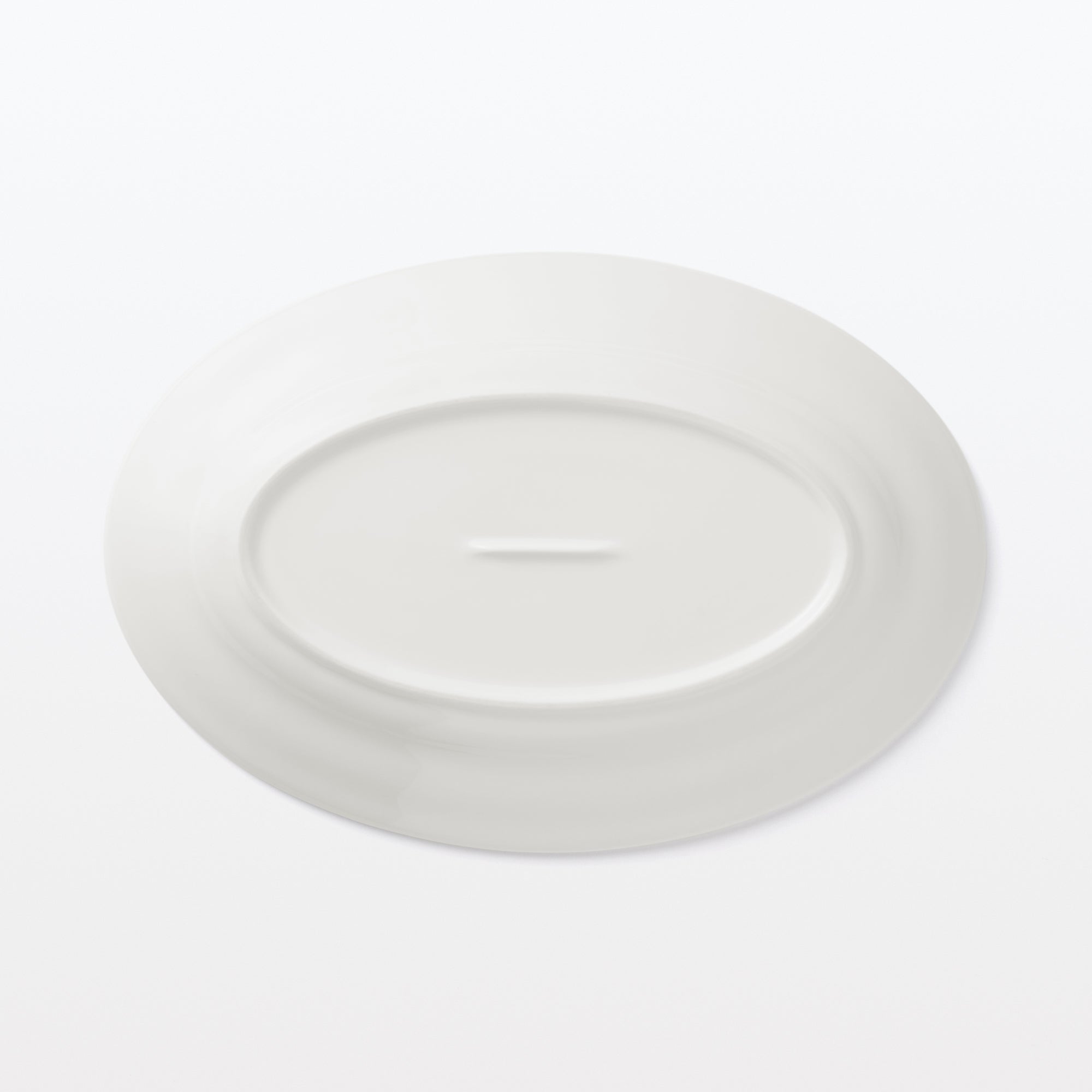 Porcelain Rimmed Oval Plate Large - White