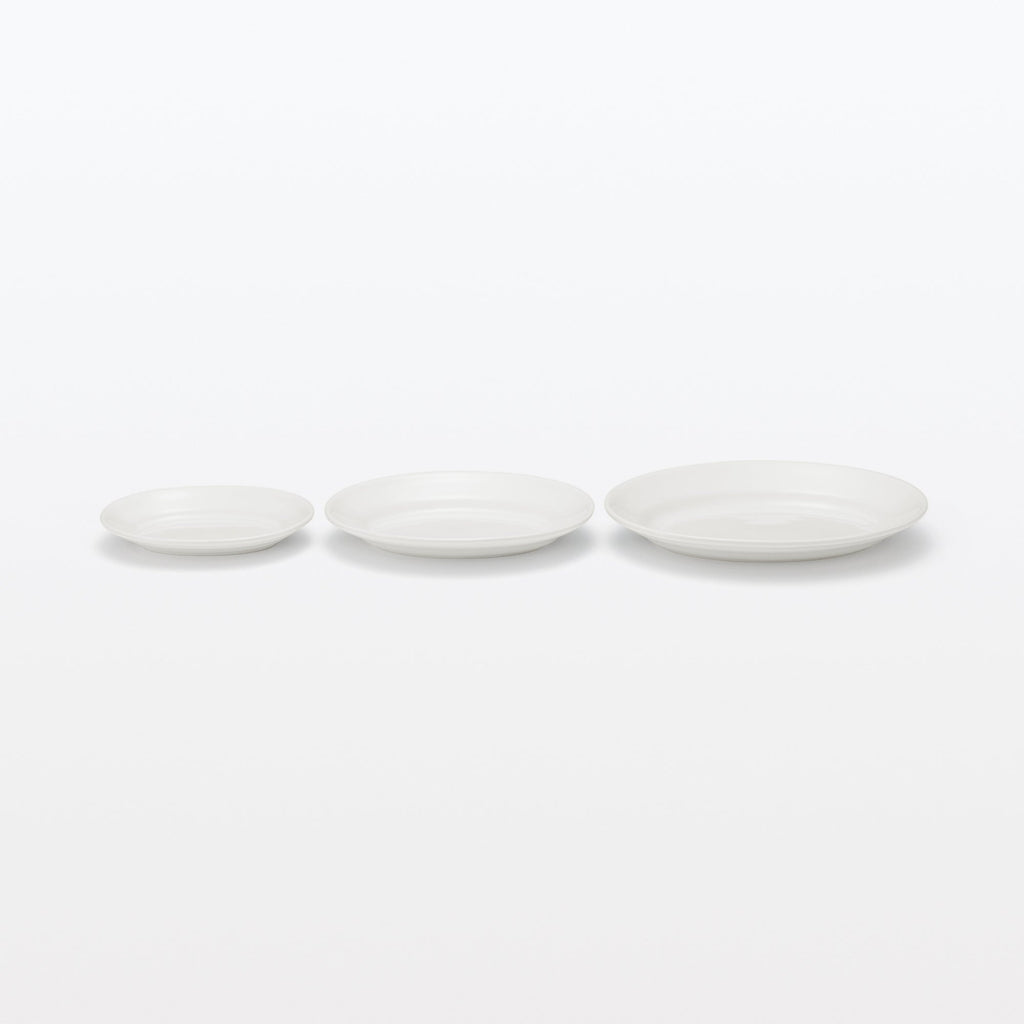 Porcelain Rimmed Oval Plate Large - White