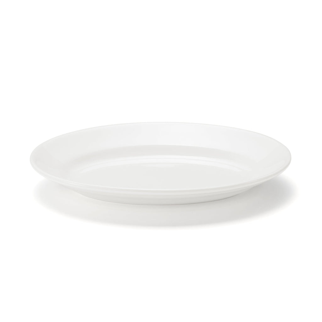Porcelain Rimmed Oval Plate Large - White