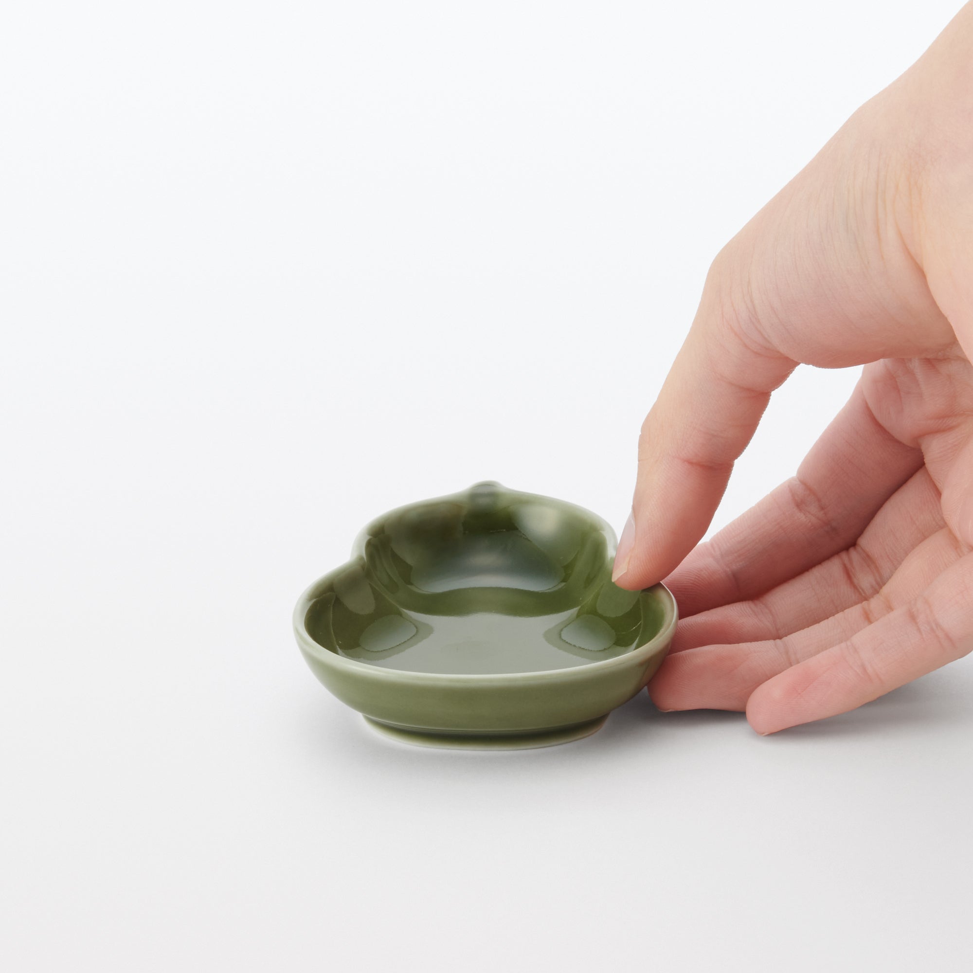 Hasami Ware Lucky Small Plate - Gourd - Pine Green