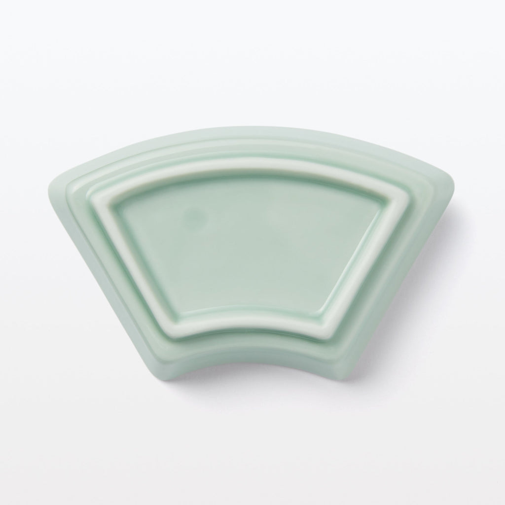 Hasami Ware Lucky Small Plate - Fan - Light Aqua
