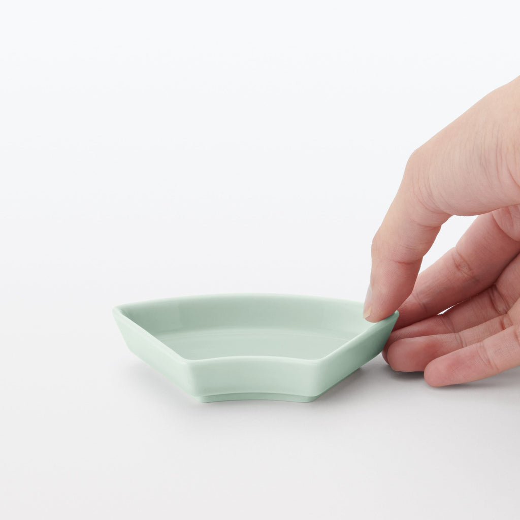 Hasami Ware Lucky Small Plate - Fan - Light Aqua