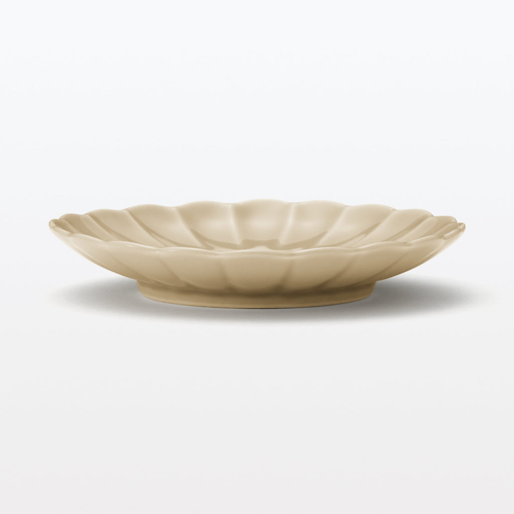 Hasami Ware Lucky Small Plate - Chrysanthemum - Steamed Chestnut