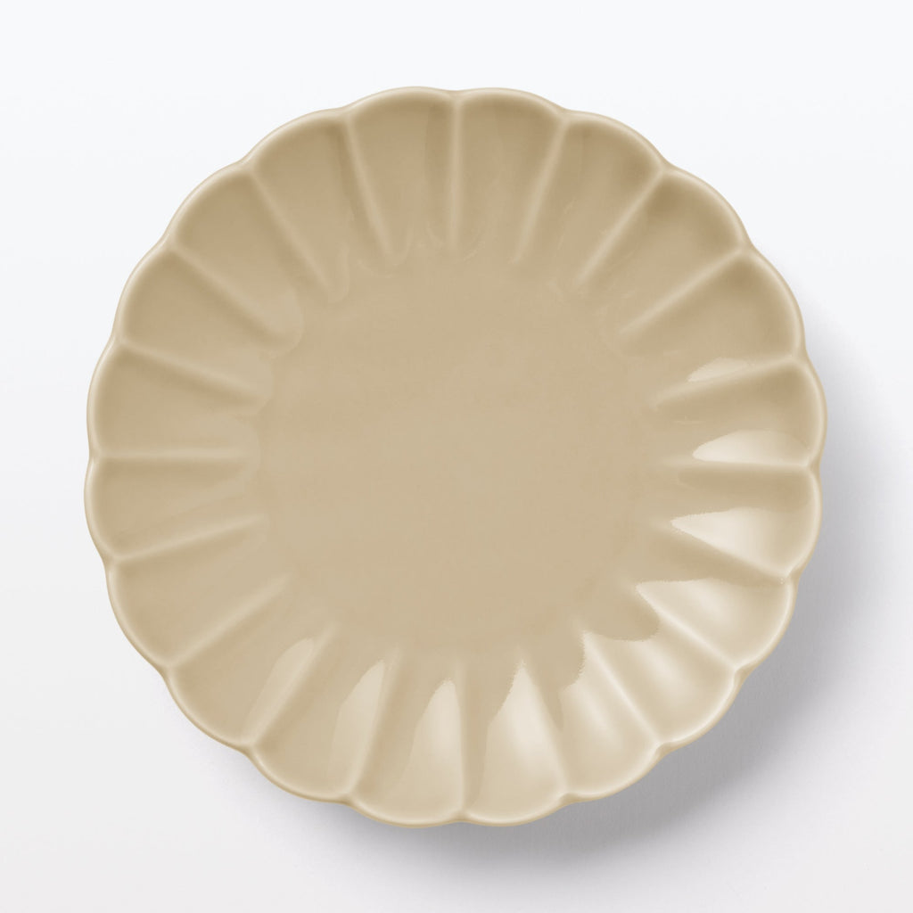 Hasami Ware Lucky Small Plate - Chrysanthemum - Steamed Chestnut