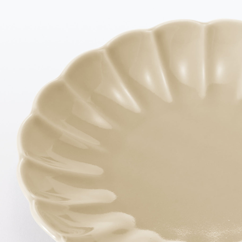 Hasami Ware Lucky Small Plate - Chrysanthemum - Steamed Chestnut