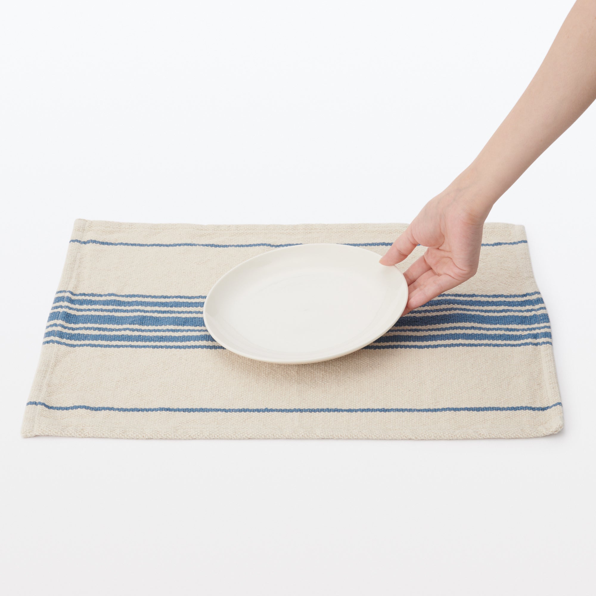 Low-Count Indian Cotton Placemat Center Striped