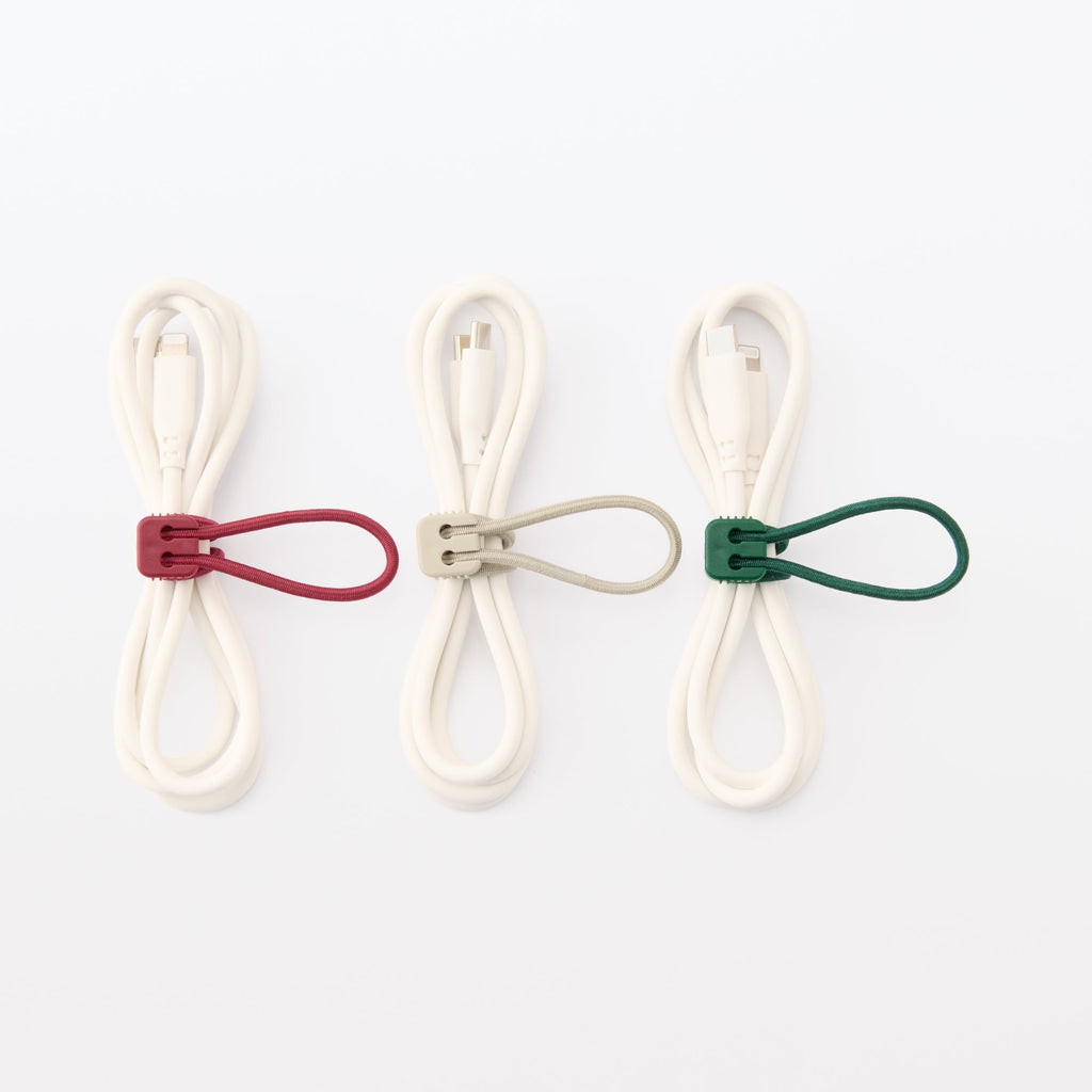 Rubber Tie-Down Strap 3 Pack - Red, Beige, Green