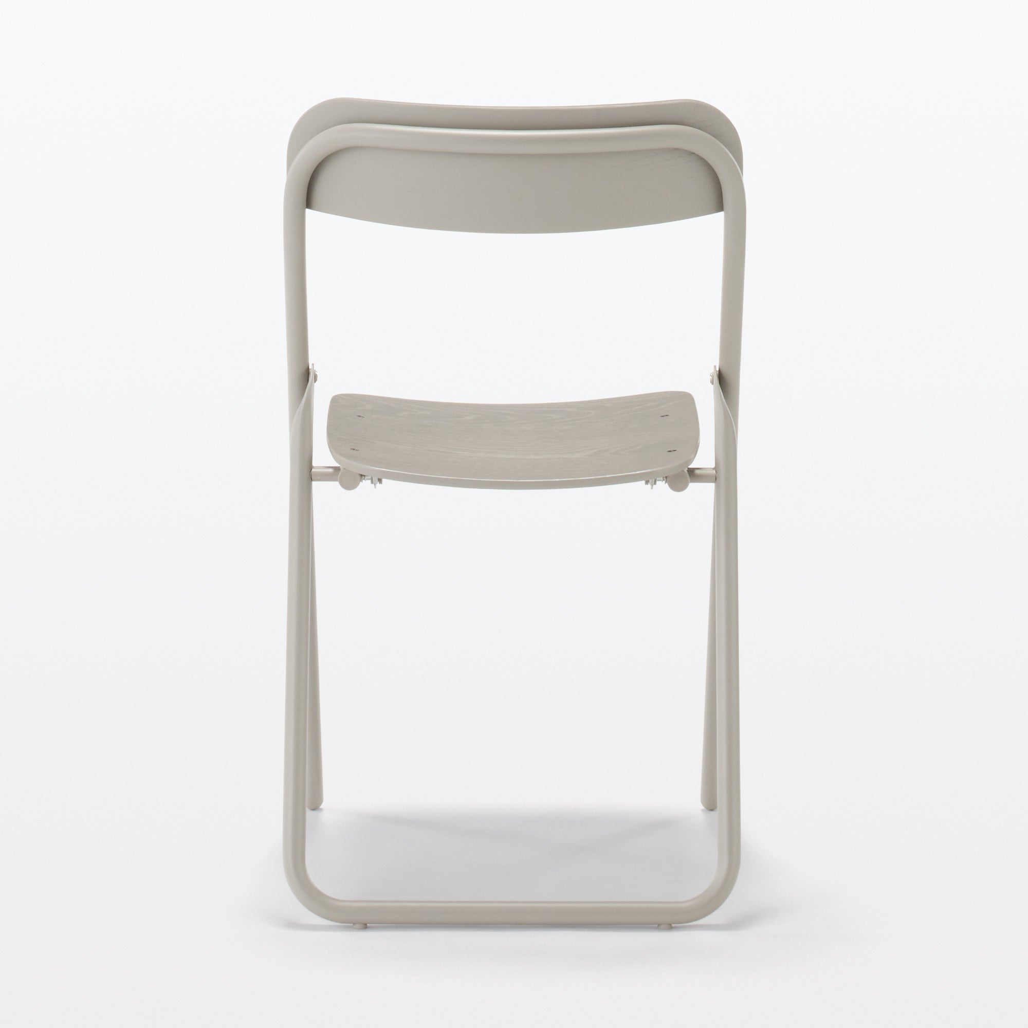 Steel Pipe Folding Chair with Wooden Seat - Warm Gray