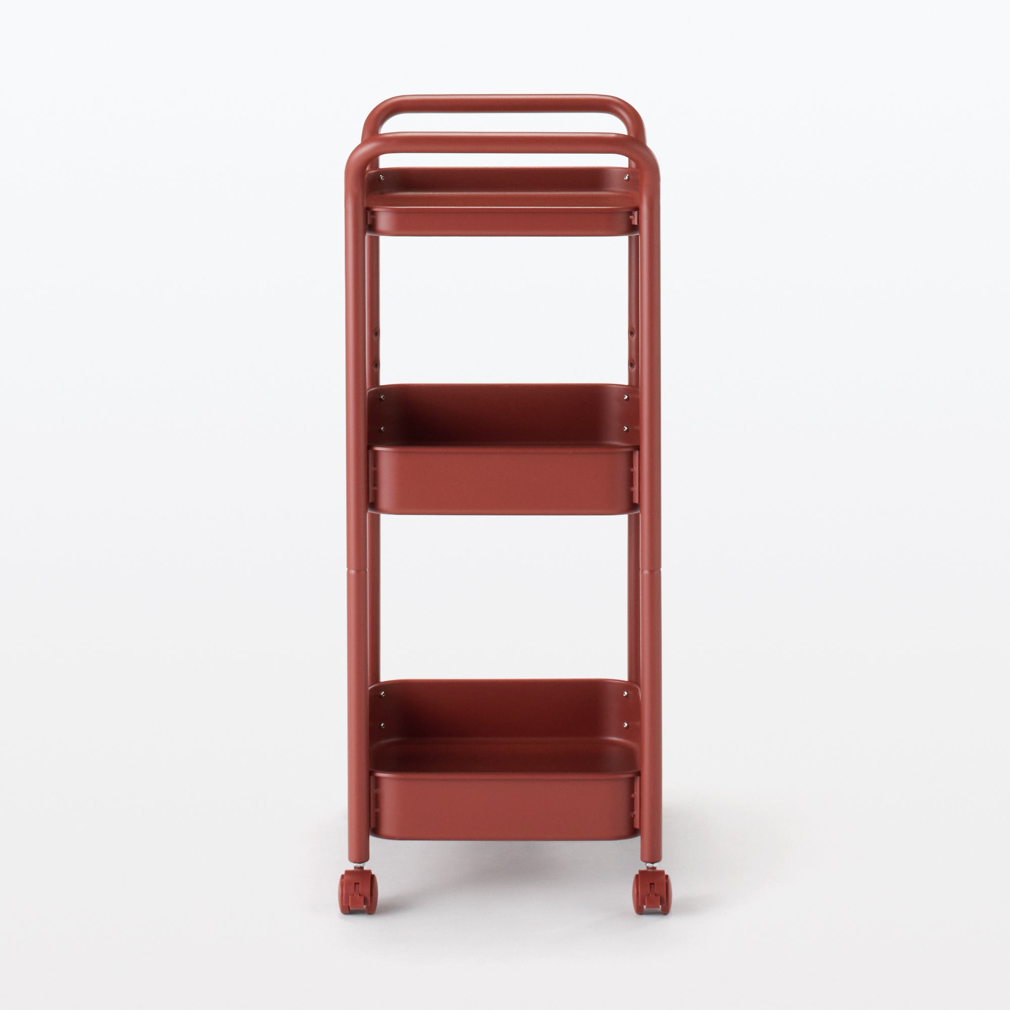 Steel Pipe Wheeled Rack Utility Cart - Burgundy