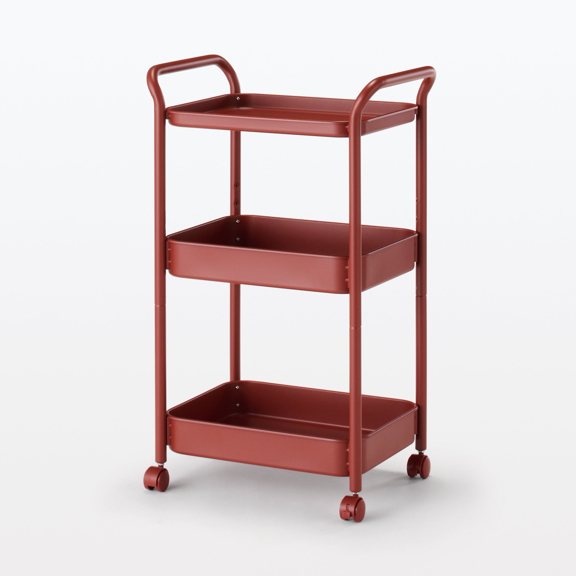 Steel Pipe Wheeled Rack Utility Cart - Burgundy