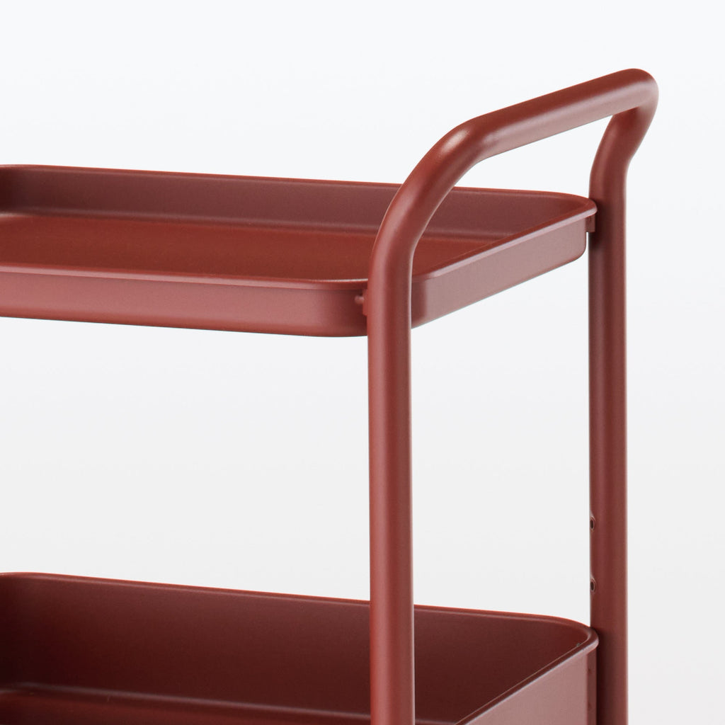 Steel Pipe Wheeled Rack Utility Cart - Burgundy