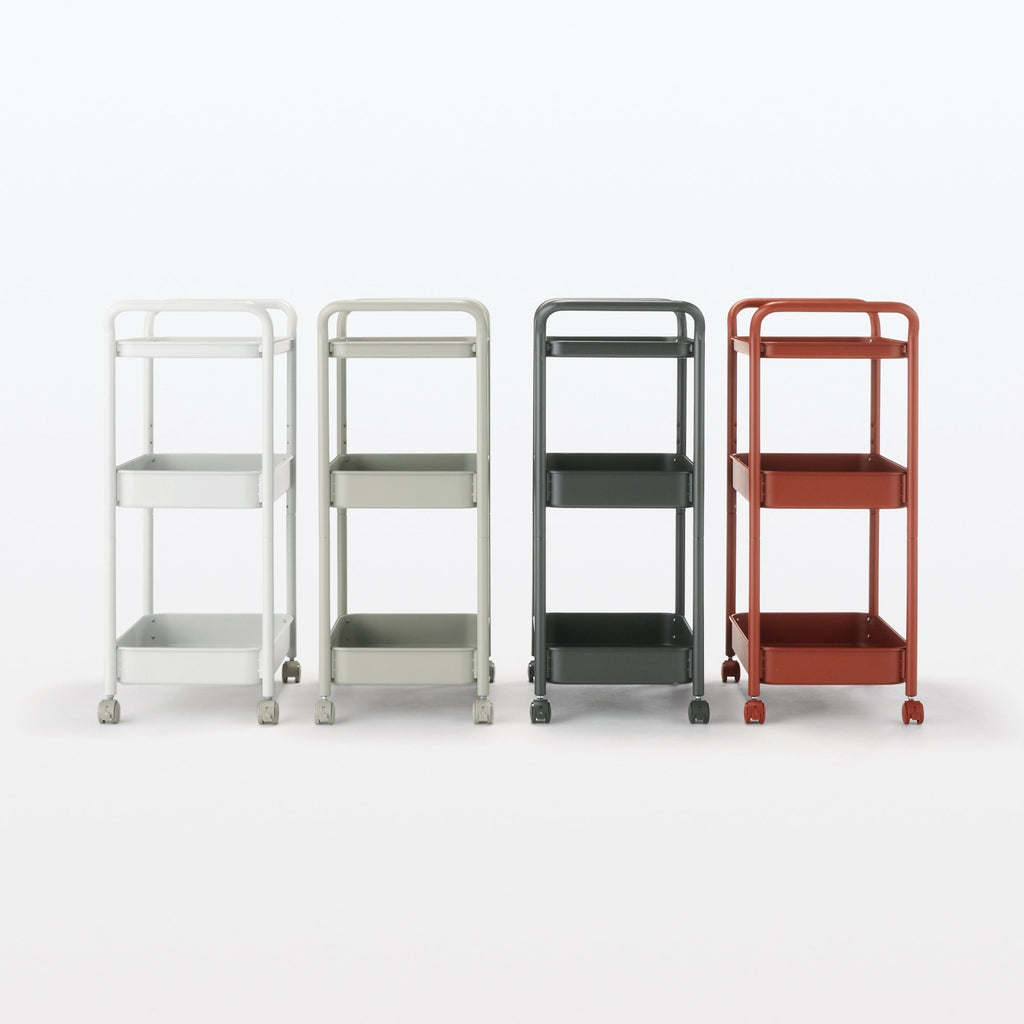 Steel Pipe Wheeled Rack Utility Cart - Burgundy