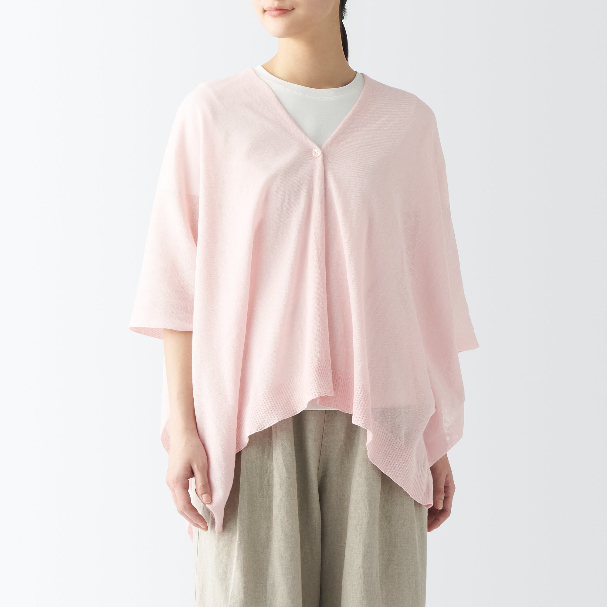 High-Twist Cotton Buttoned Bolero