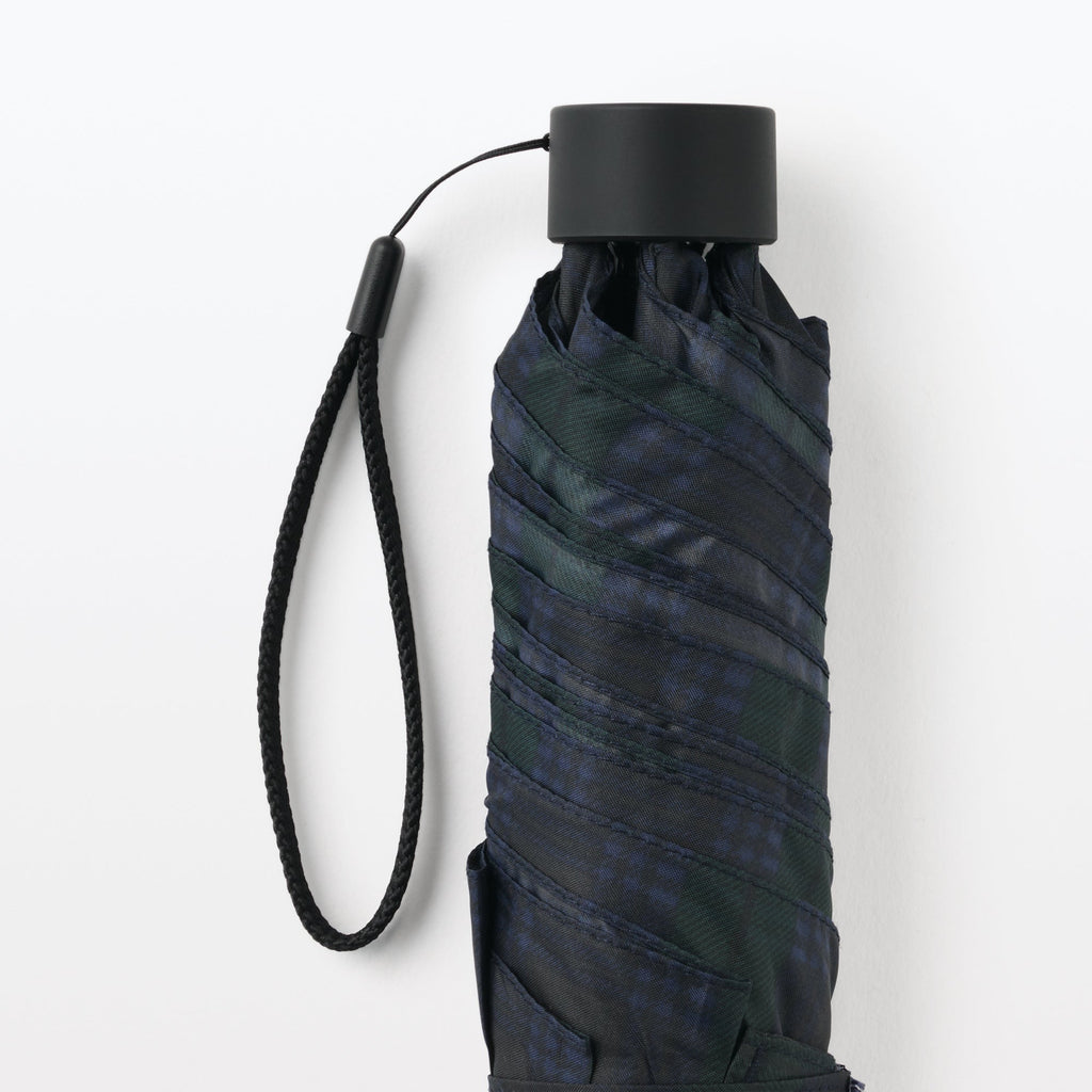 All-Weather Foldable Umbrella Dark Green Check