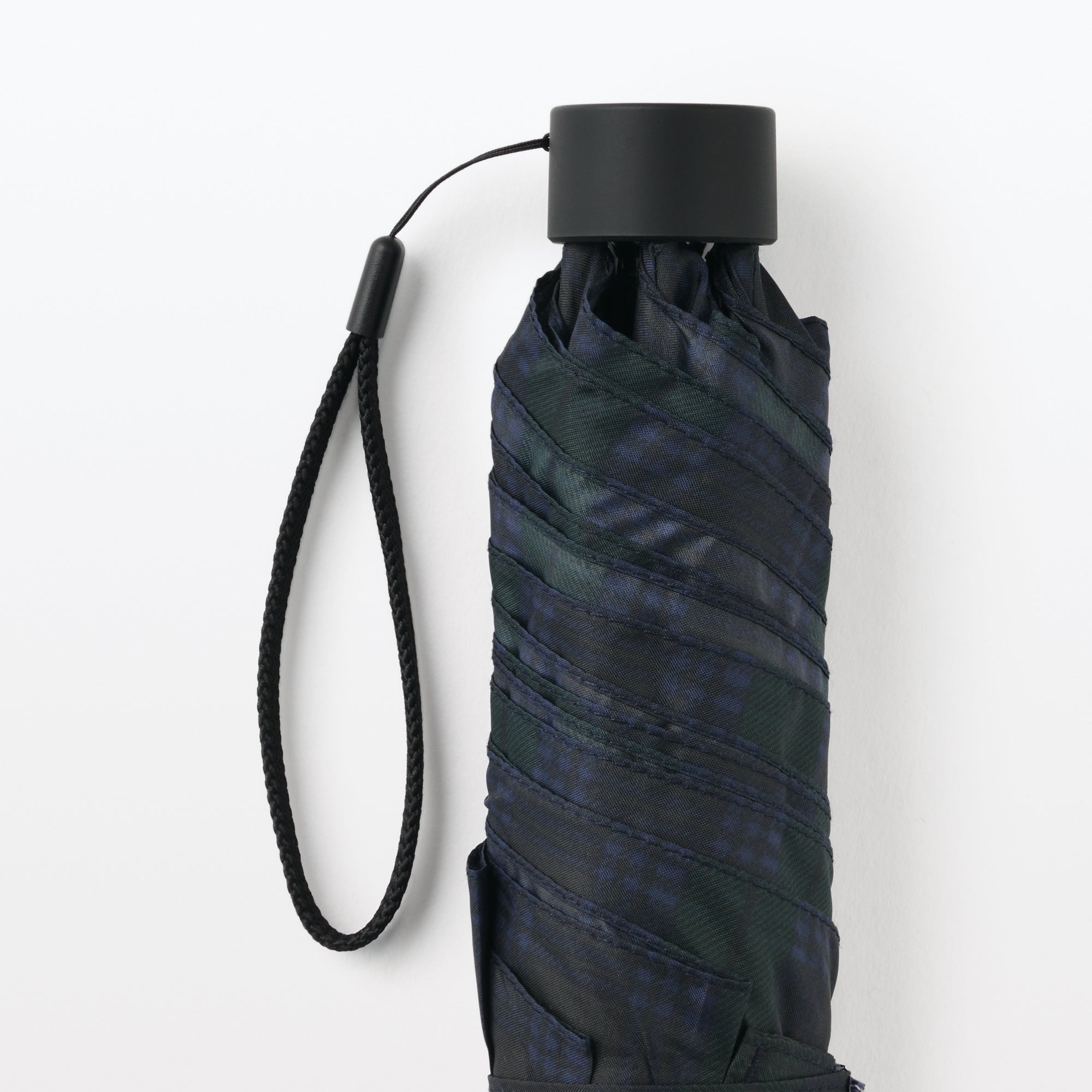 All-Weather Foldable Umbrella Dark Green Check