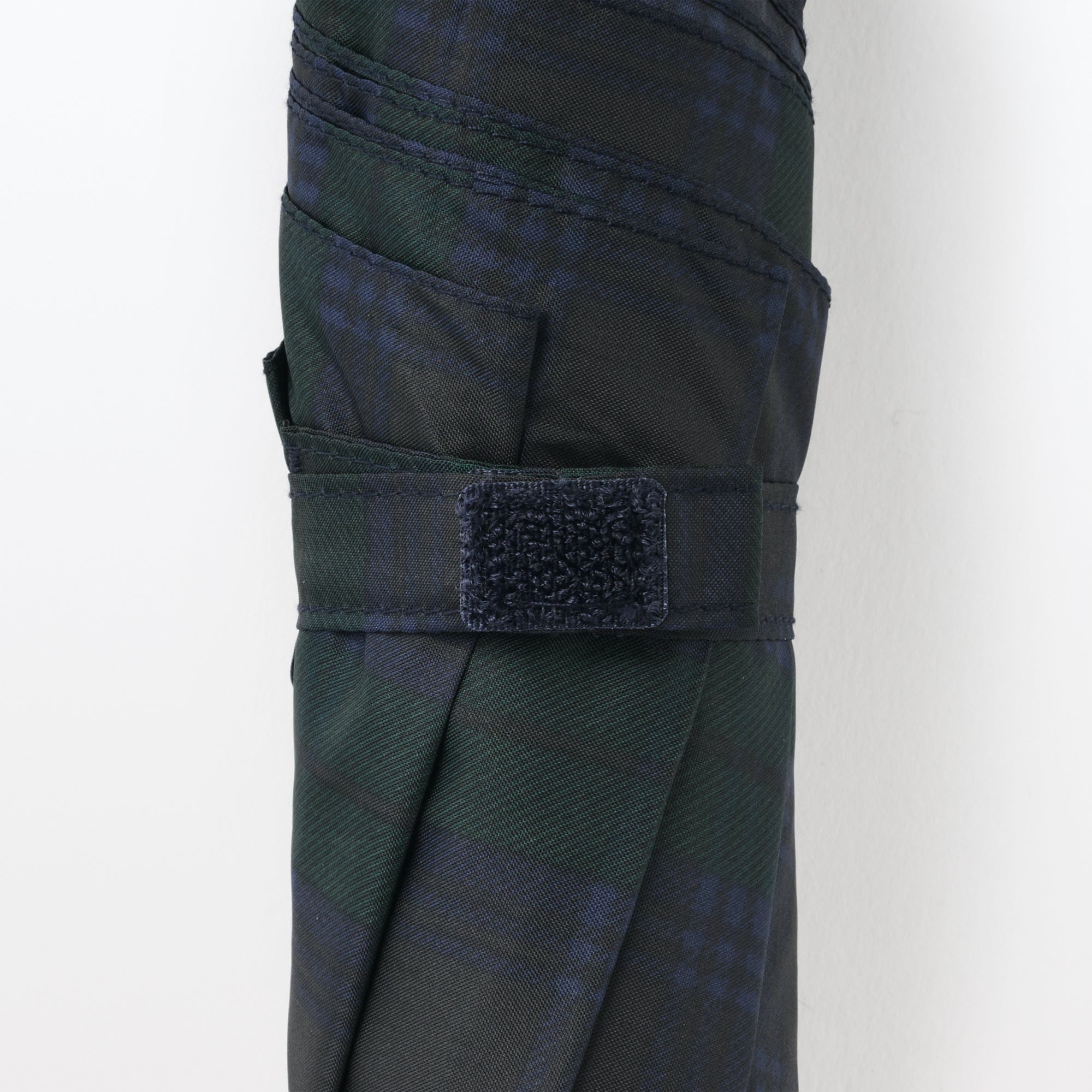 All-Weather Foldable Umbrella Dark Green Check