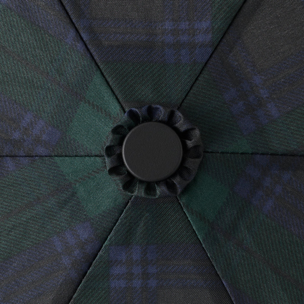 All-Weather Foldable Umbrella Dark Green Check