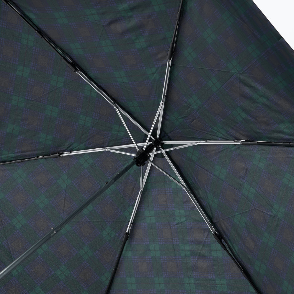 All-Weather Foldable Umbrella Dark Green Check
