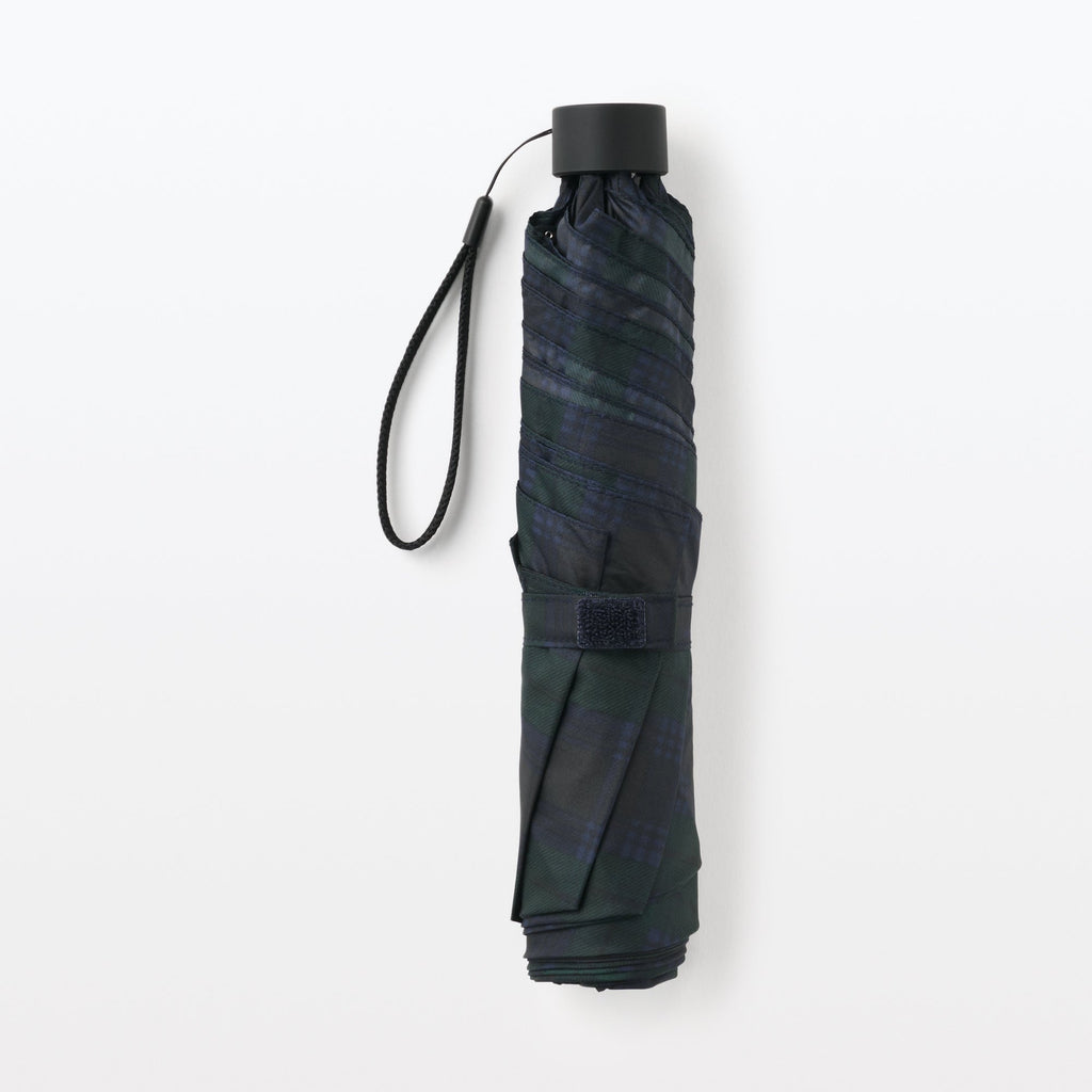 All-Weather Foldable Umbrella Dark Green Check