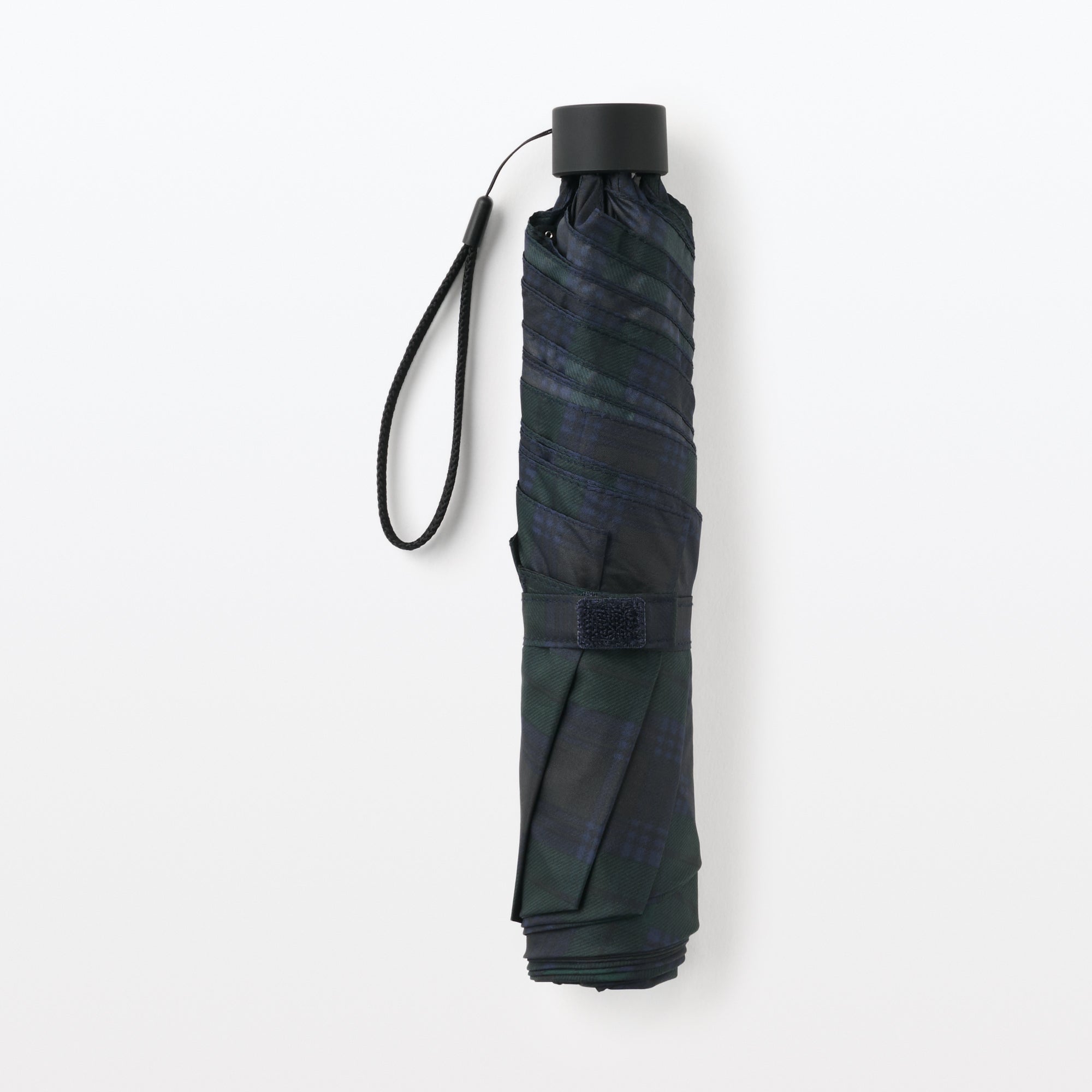 All-Weather Foldable Umbrella Dark Green Check