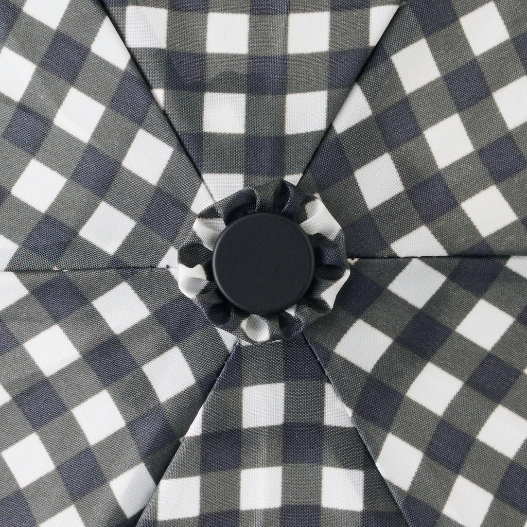 All-Weather Foldable Umbrella Black Check