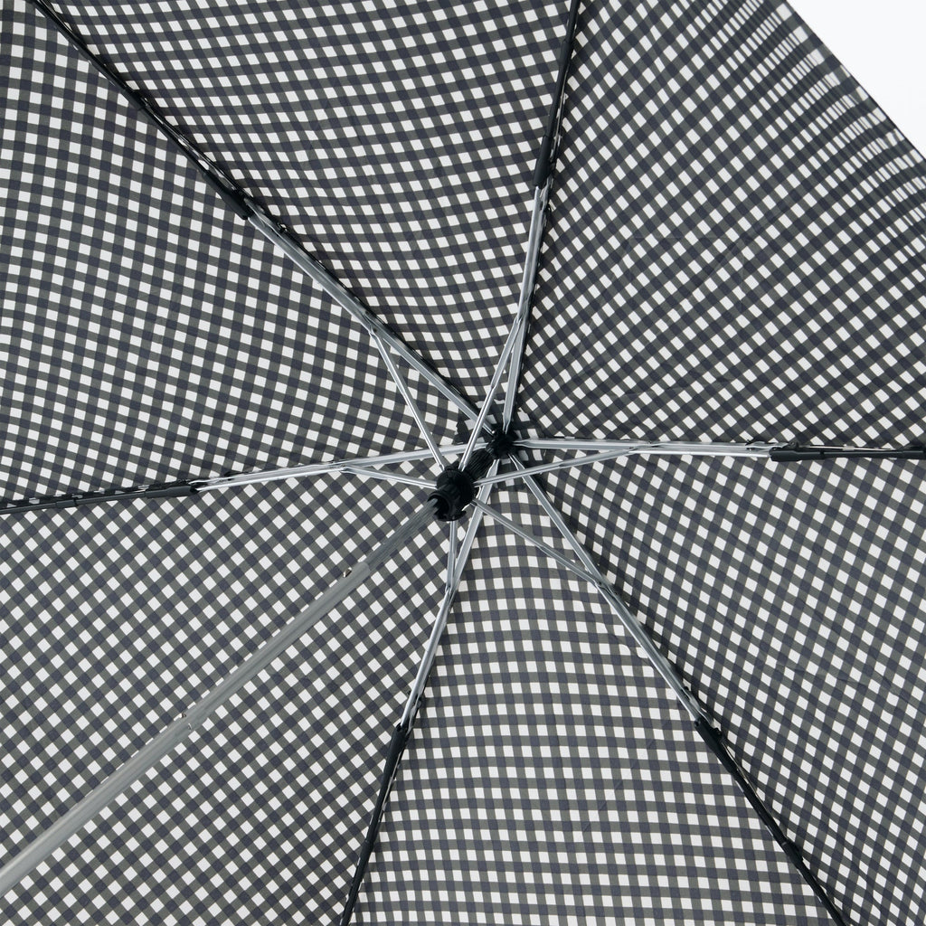 All-Weather Foldable Umbrella Black Check