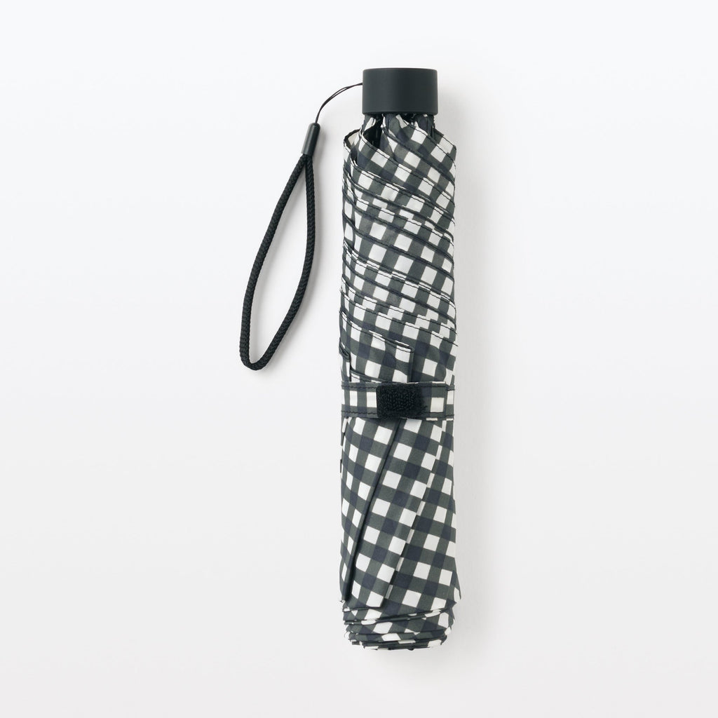 All-Weather Foldable Umbrella Black Check