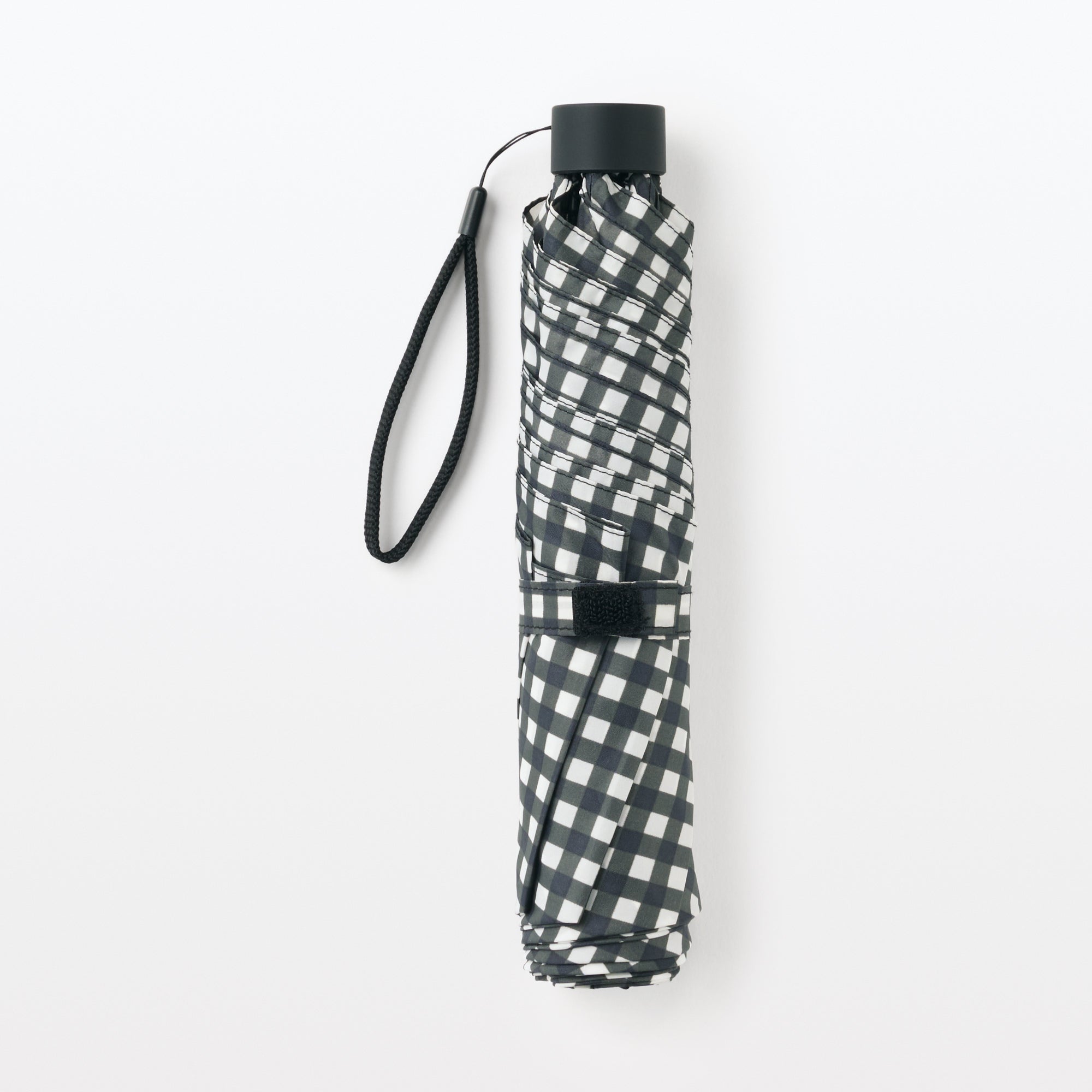All-Weather Foldable Umbrella Black Check